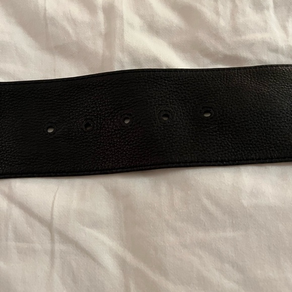 Brighton black leather belt with silver rose - Picture 6 of 15